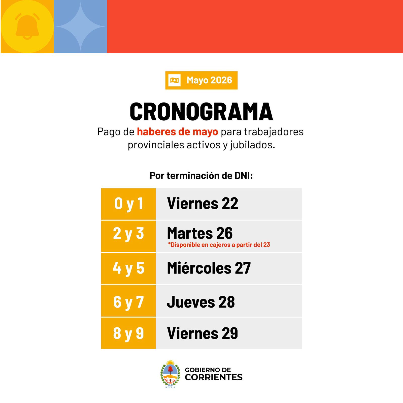 Sueldos de mayo